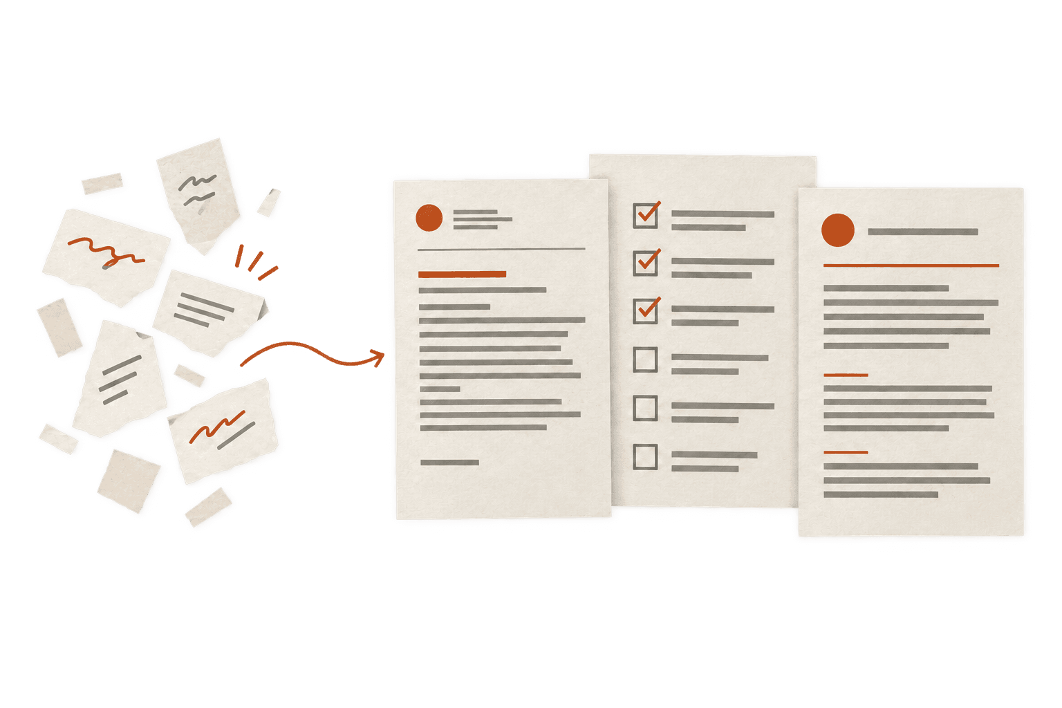 Loose thoughts arranged into a letter, a checklist and a note